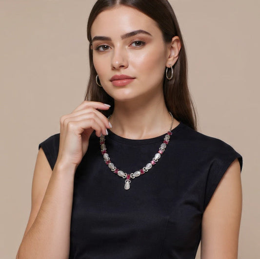 Midnight Elegance Crystal Drop Necklace Set